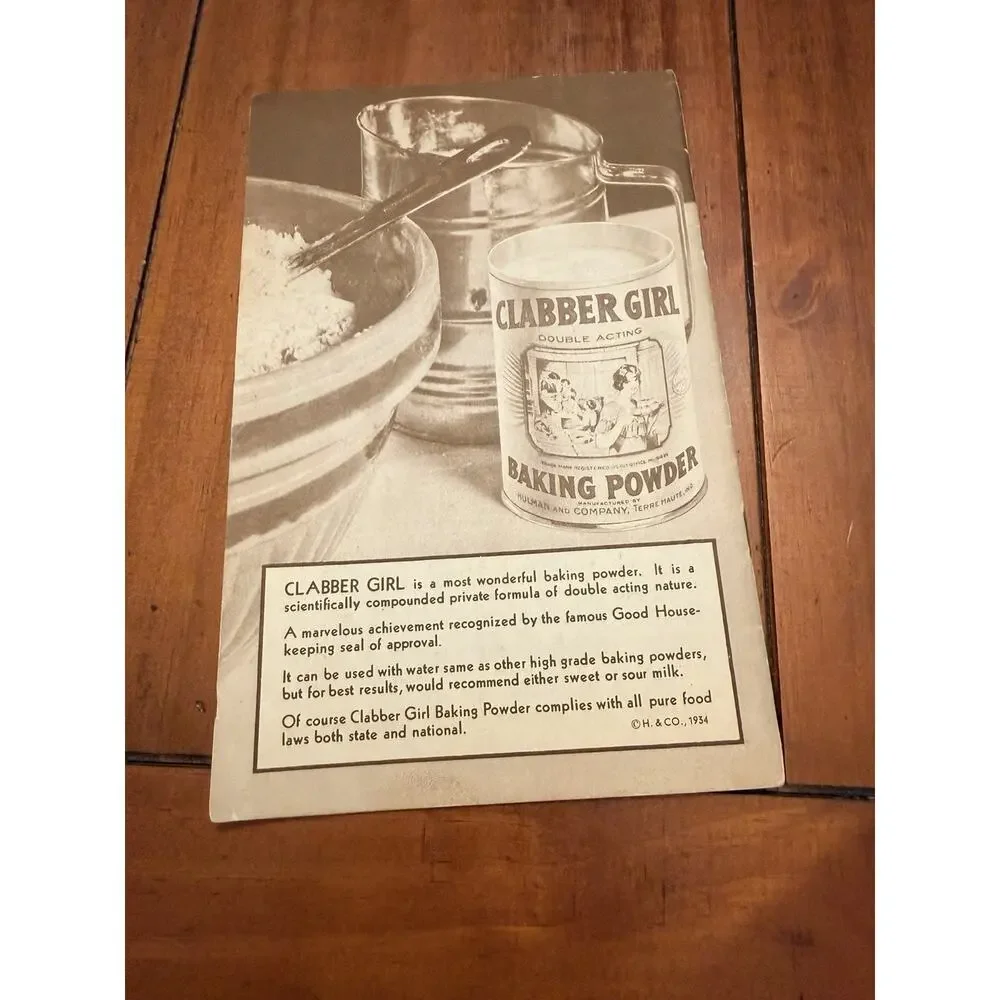 Clabber GIrl Baking Book 1934, Vintage recipe Booklet 19 Pgs